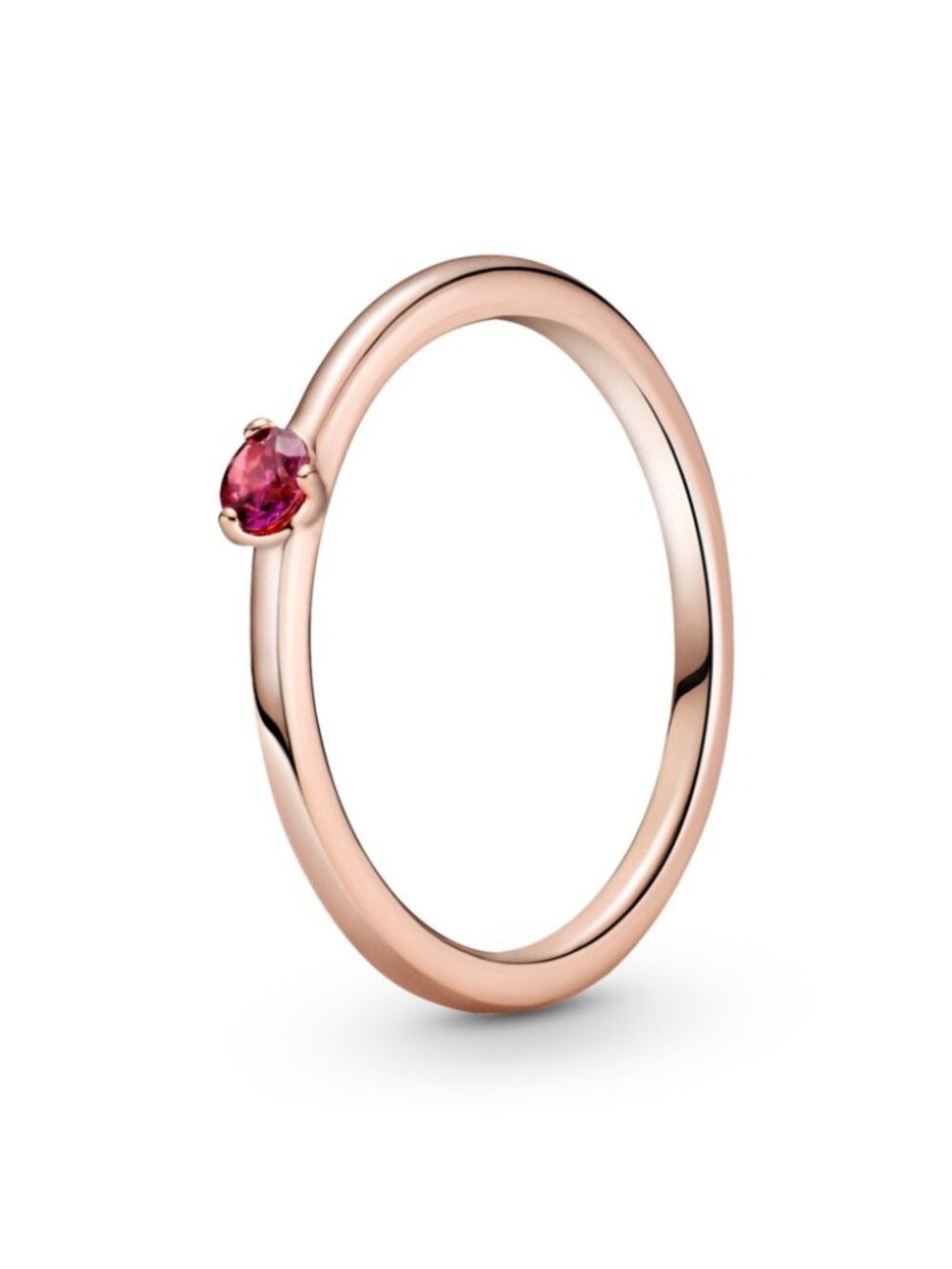 Rose gold plate red solitaire Ring Sz 6 3/4